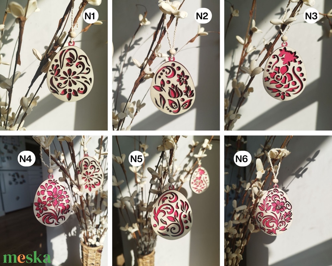 Klasszikus mintás húsvéti díszek - ünnepi díszek, dekorációk - húsvéti díszek és dekorációk - húsvéti tojásfadíszek - Meska.hu