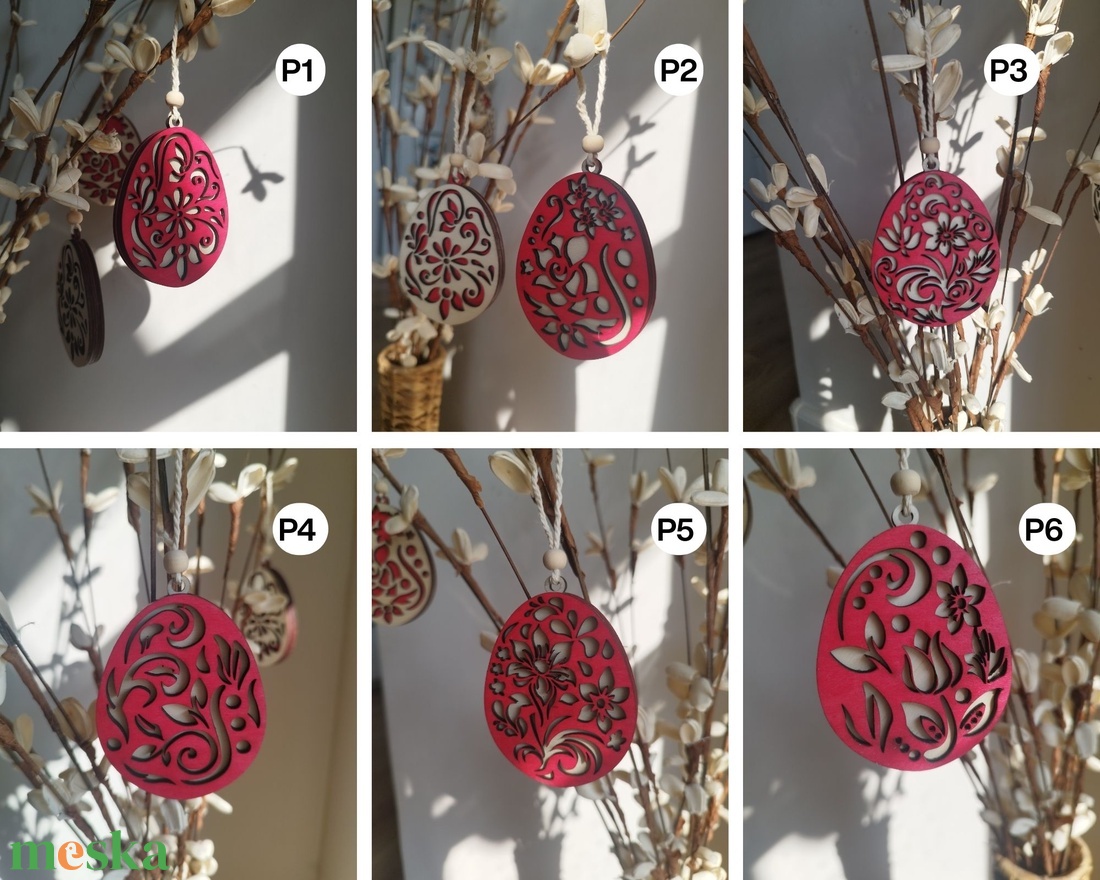 Klasszikus mintás húsvéti díszek - ünnepi díszek, dekorációk - húsvéti díszek és dekorációk - húsvéti tojásfadíszek - Meska.hu