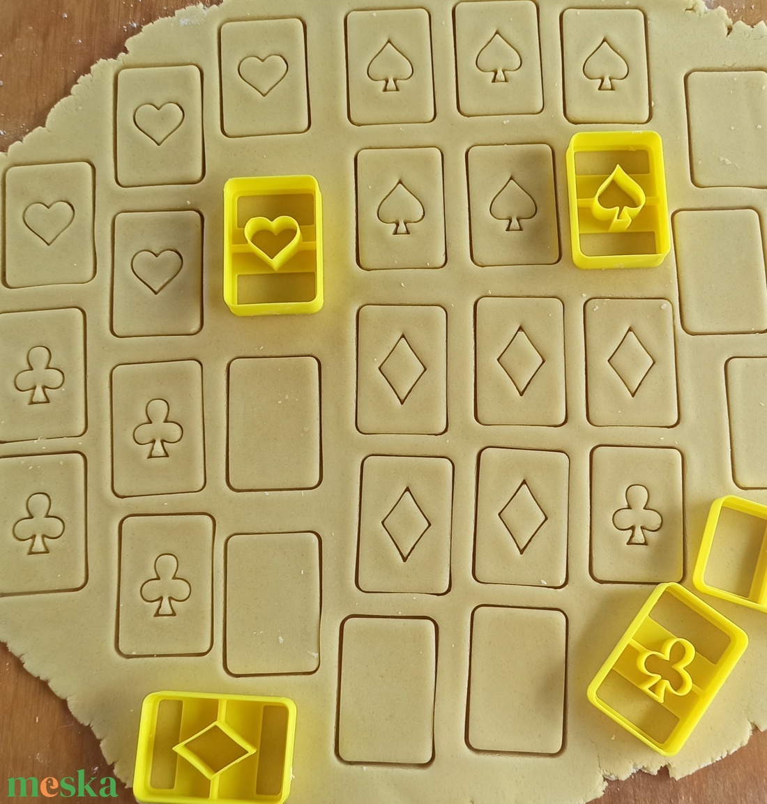 5 darabos kártya alakú linzerszúró készlet - otthon & életmód - konyhafelszerelés, tálalás - sütés, főzés - sütikiszúró - Meska.hu