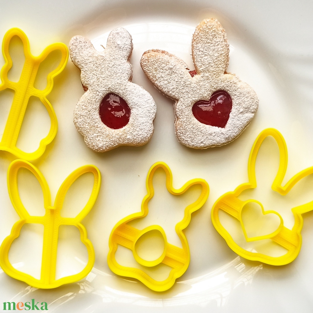 Nyuszis linzerkiszúró készlet(4db)  - ünnepi díszek, dekorációk - húsvéti díszek és dekorációk - húsvéti sütikiszúró - Meska.hu