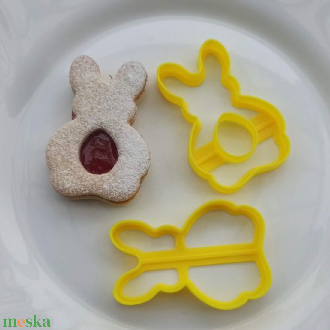 Nyúl linzerkiszúró (készlet 2db) - ünnepi díszek, dekorációk - húsvéti díszek és dekorációk - húsvéti sütikiszúró - Meska.hu