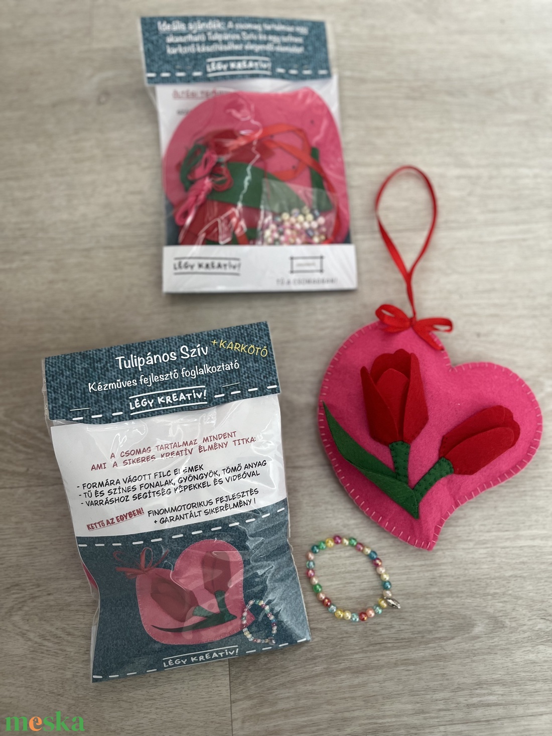 Tulipános Szív- Kézműves Fejlesztő Foglalkoztató - diy (csináld magad) - egységcsomag - Meska.hu