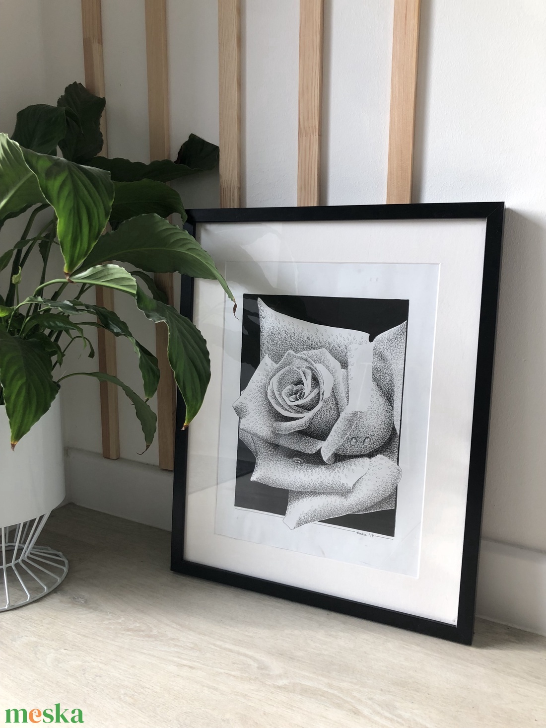 One Rose / tollrajz -giclée nyomat - művészet - grafika & illusztráció - egyéb rajzok - Meska.hu
