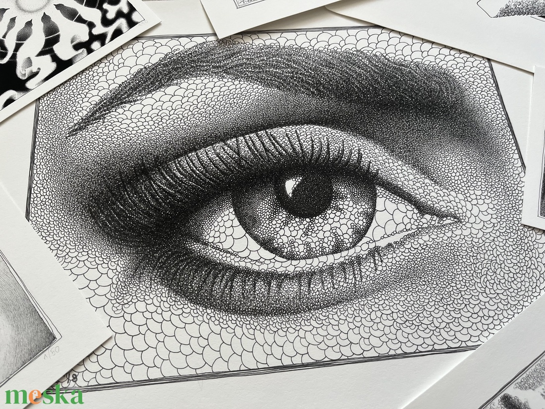 Bubble Eye / tollrajz - giclée nyomag - művészet - grafika & illusztráció - egyéb rajzok - Meska.hu