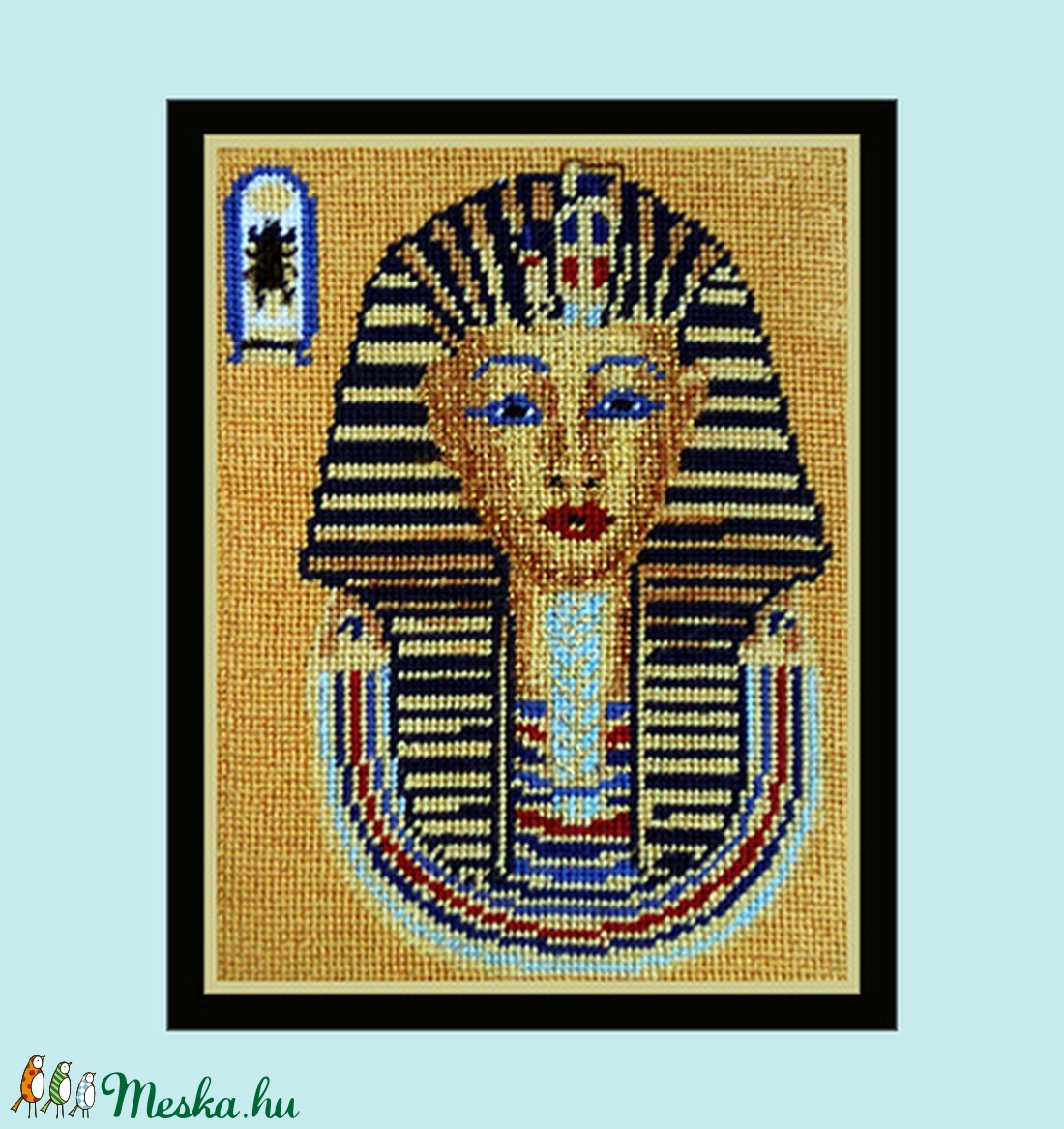 Gobelinkép, petit point, címe: Tutanhamon - diy (csináld magad) - egységcsomag - Meska.hu Gobelinkép, petit point, címe: Tutanhamon - diy (csináld magad) - egységcsomag - Meska.hu