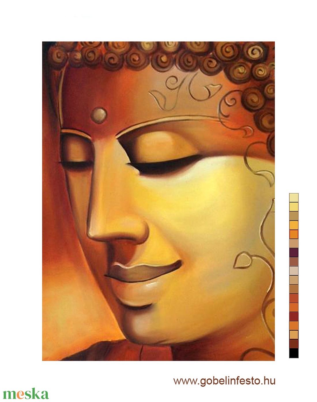 BUDDHA FEJ - előfestett gobelin alap - diy (csináld magad) - egységcsomag - egységcsomag - Meska.hu