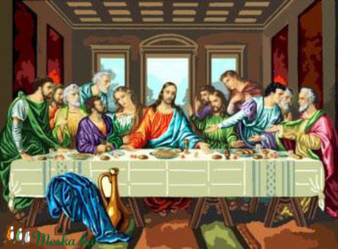 Utolsó vacsora - előfestett gobelin alap - kellékek & szerszámok - méteráru - Meska.hu
