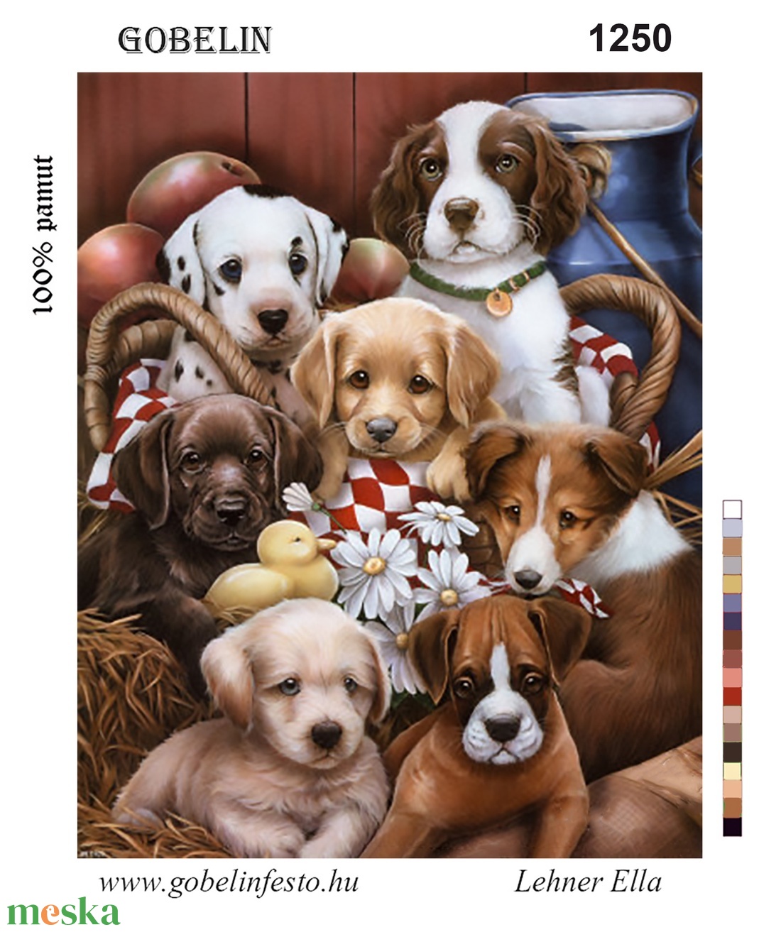 Előfestett gobelin alap - Kutyák - diy (csináld magad) - egységcsomag - egységcsomag - Meska.hu