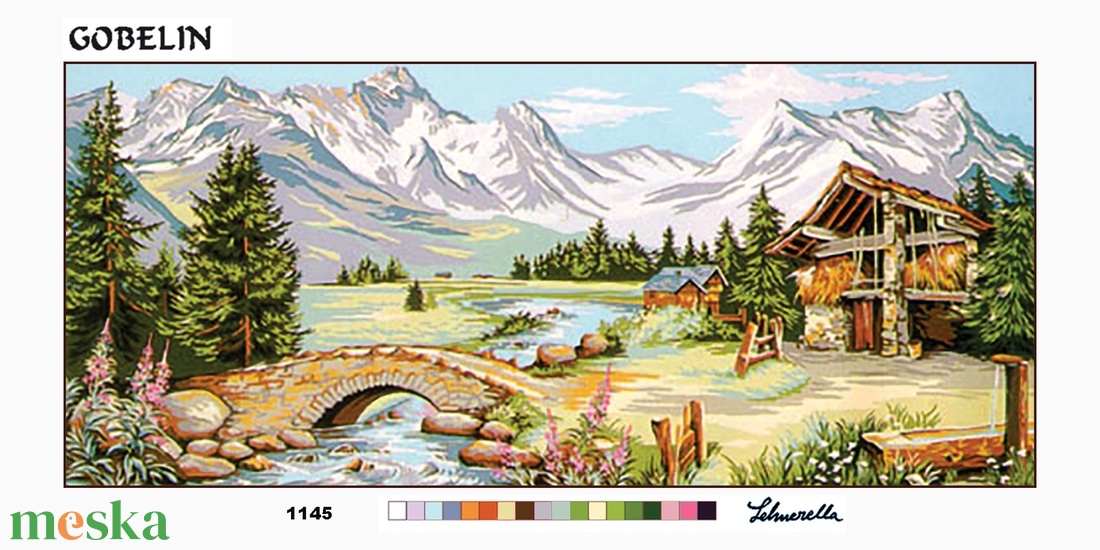 Tájkép - Előfestett gobelin alap  - kellékek & szerszámok - dekorációs kellékek - Meska.hu