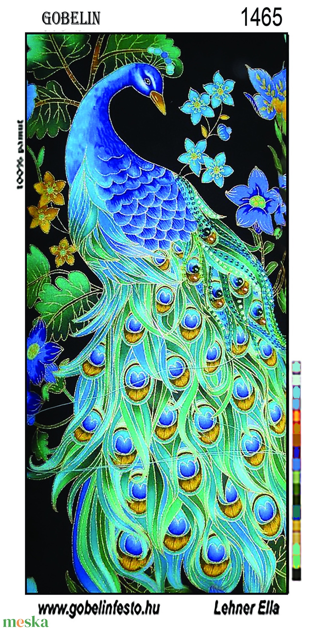 Előfestett gobelin alap - Páva - kellékek & szerszámok - vegyes alapanyag - egyéb alapanyag - Meska.hu