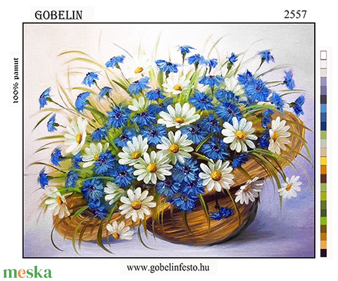 Gobelin alap - margarétás csendélet - kellékek & szerszámok - dekorációs kellékek - egyéb kellékek - Meska.hu Gobelin alap - margarétás csendélet - kellékek & szerszámok - dekorációs kellékek - egyéb kellékek - Meska.hu