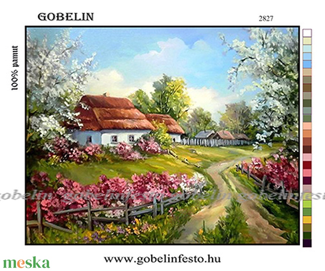 Tavaszi tájkép - művészet - textilkép - gobelin - Meska.hu