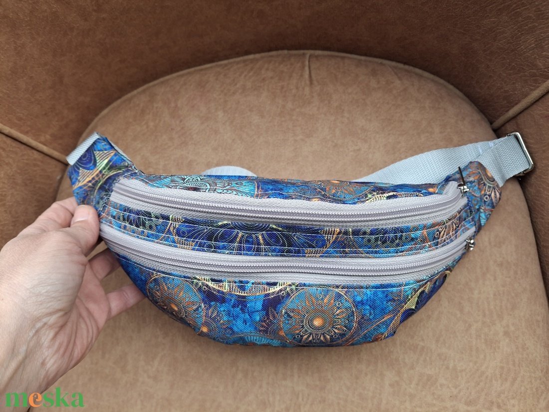 Övtáska plusz zsebes kék  - táska & tok - övtáska - Meska.hu