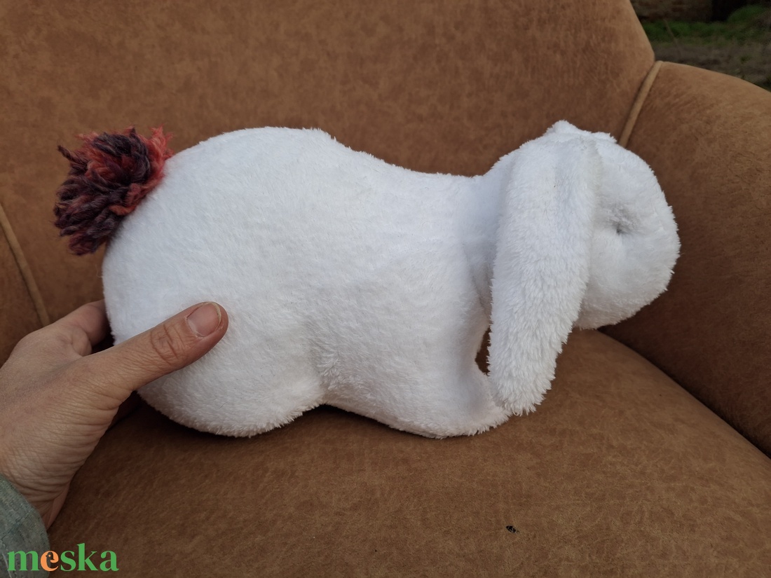 Plüss nagy nyuszi fehér-tarka - játék & sport - plüssállat & játékfigura - nyuszi - Meska.hu