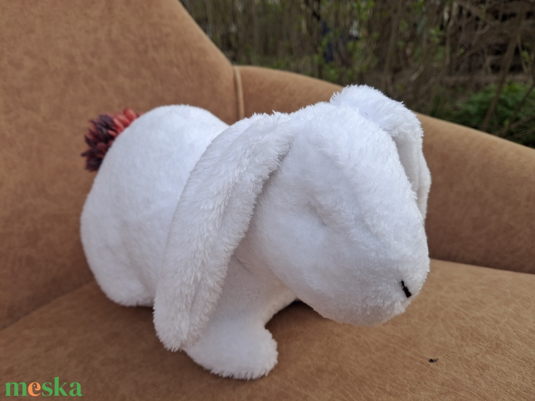 Plüss nagy nyuszi fehér-tarka - játék & sport - plüssállat & játékfigura - nyuszi - Meska.hu
