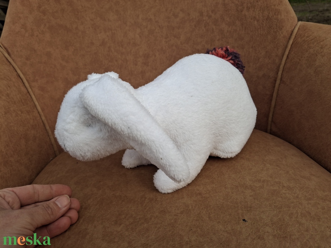 Plüss nagy nyuszi fehér-tarka - játék & sport - plüssállat & játékfigura - nyuszi - Meska.hu