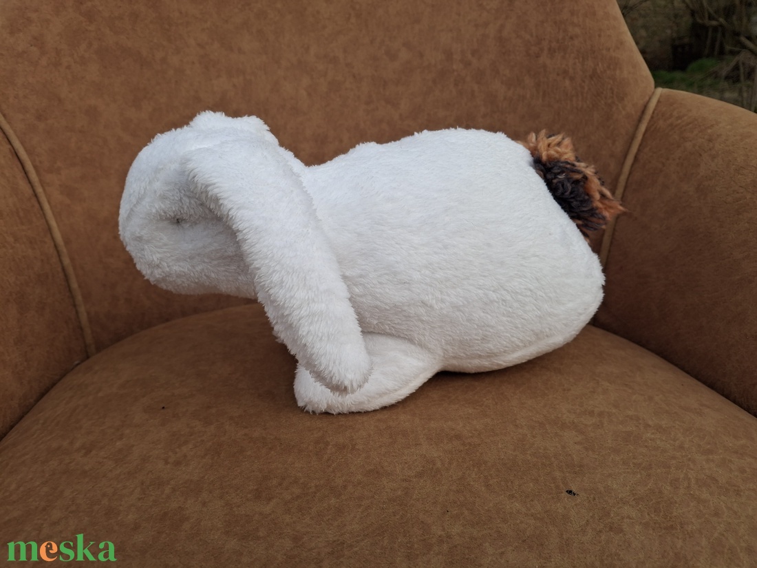 Plüss nagy nyuszi fehér-barna - játék & sport - plüssállat & játékfigura - nyuszi - Meska.hu