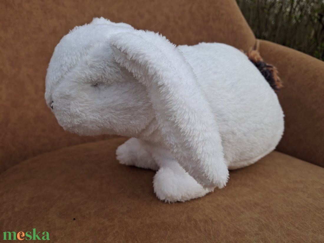 Plüss nagy nyuszi fehér-barna - játék & sport - plüssállat & játékfigura - nyuszi - Meska.hu