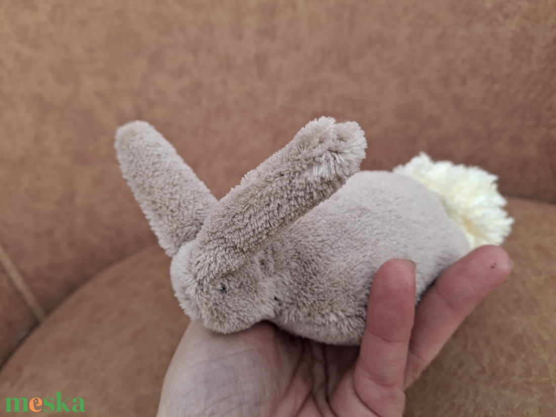 Plüss kis nyuszi szürke-barack - játék & sport - plüssállat & játékfigura - nyuszi - Meska.hu