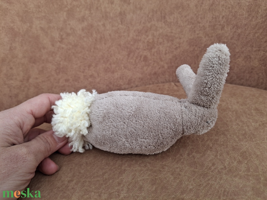 Plüss kis nyuszi szürke-barack - játék & sport - plüssállat & játékfigura - nyuszi - Meska.hu