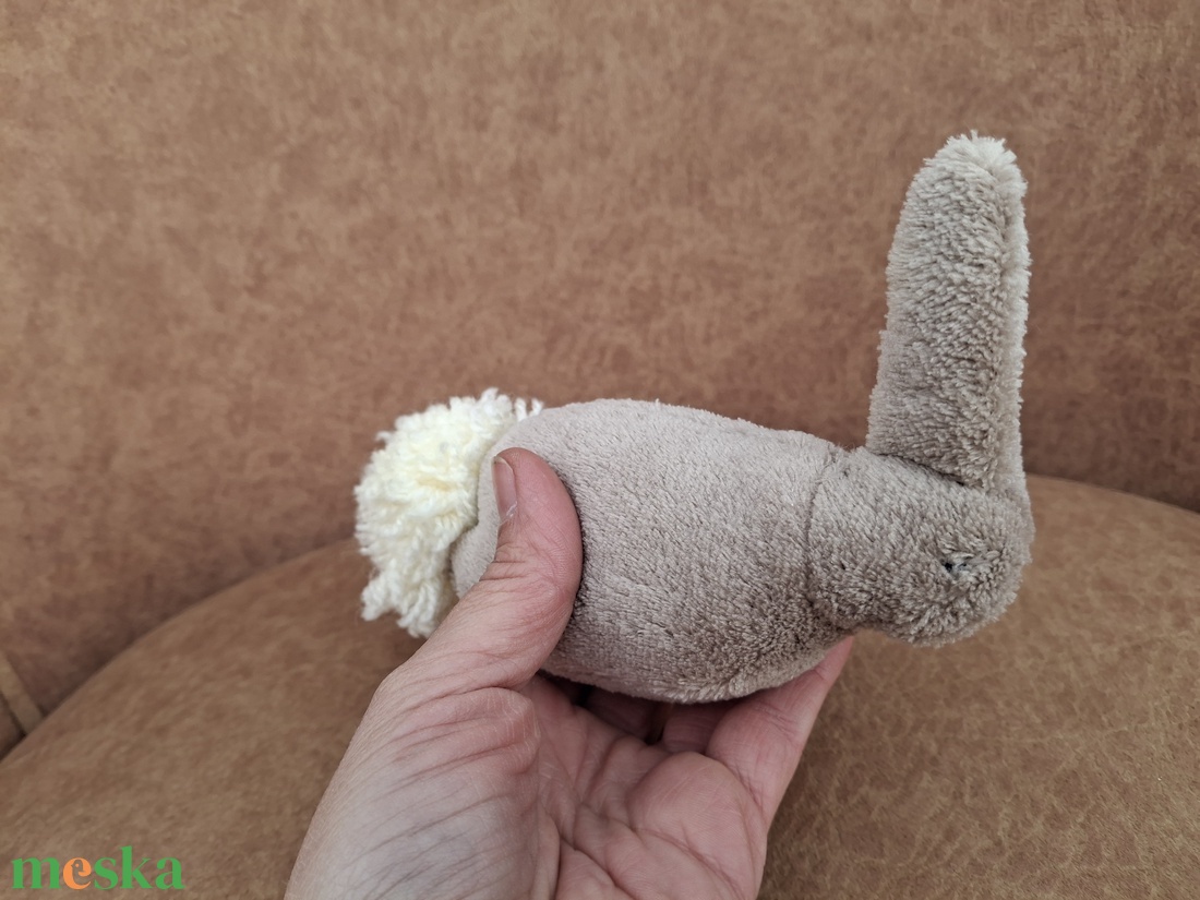 Plüss kis nyuszi szürke-barack - játék & sport - plüssállat & játékfigura - nyuszi - Meska.hu