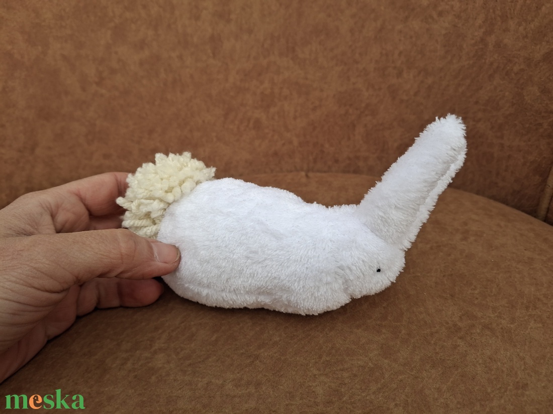 Plüss kis nyuszi fehér-barack - játék & sport - plüssállat & játékfigura - nyuszi - Meska.hu