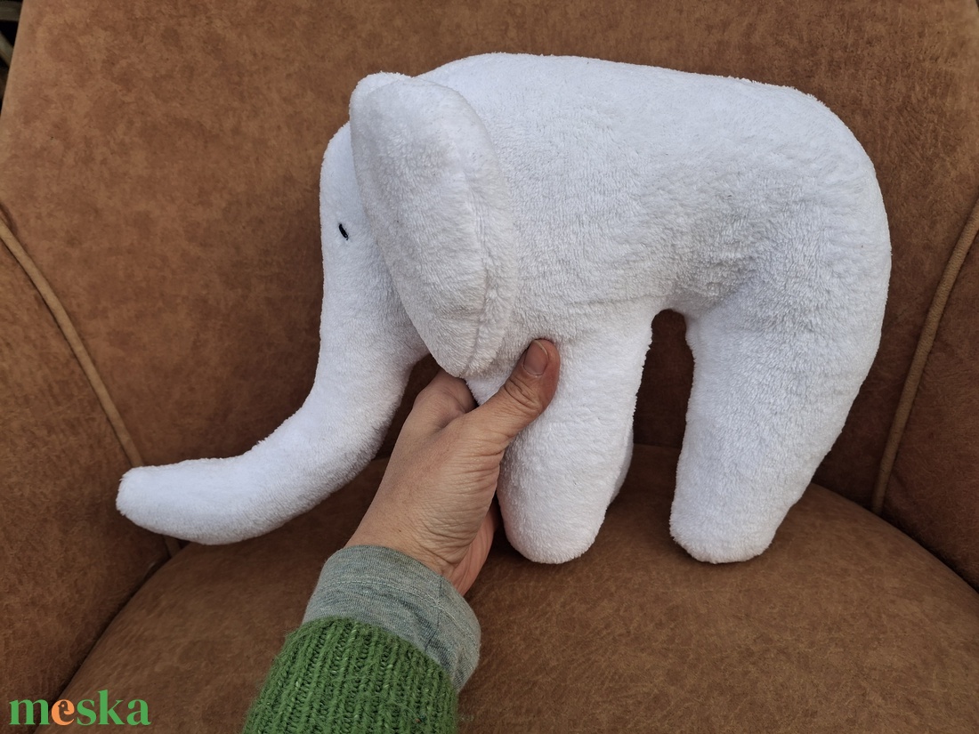 Plüss nagy elefánt fehér  - játék & sport - plüssállat & játékfigura - elefánt - Meska.hu