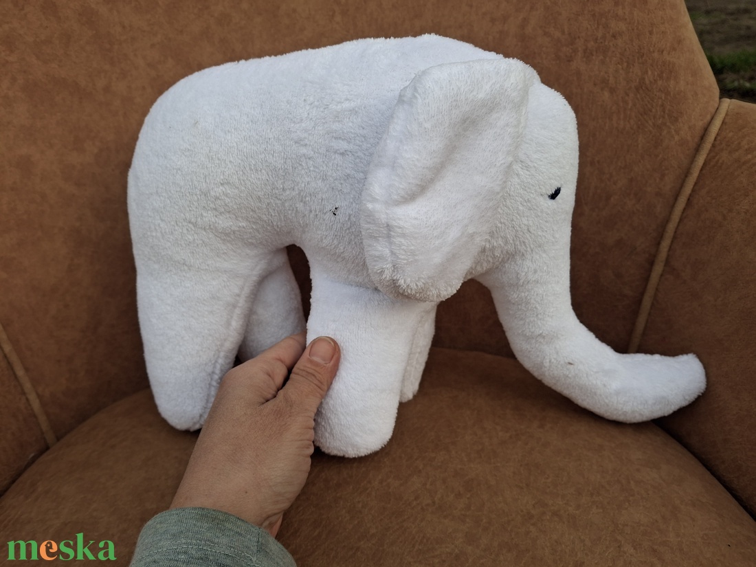 Plüss nagy elefánt fehér  - játék & sport - plüssállat & játékfigura - elefánt - Meska.hu