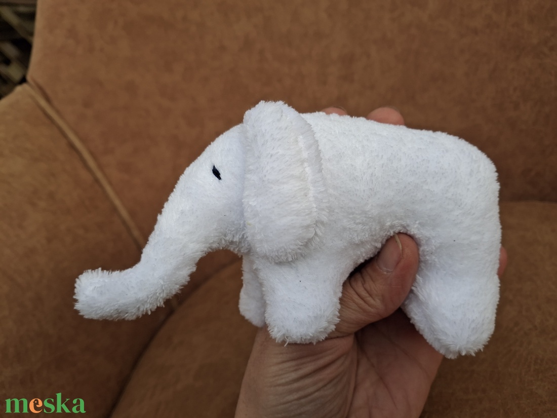 Plüss kis elefánt fehér  - játék & sport - plüssállat & játékfigura - elefánt - Meska.hu