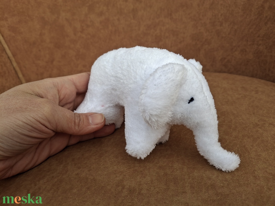 Plüss kis elefánt fehér  - játék & sport - plüssállat & játékfigura - elefánt - Meska.hu