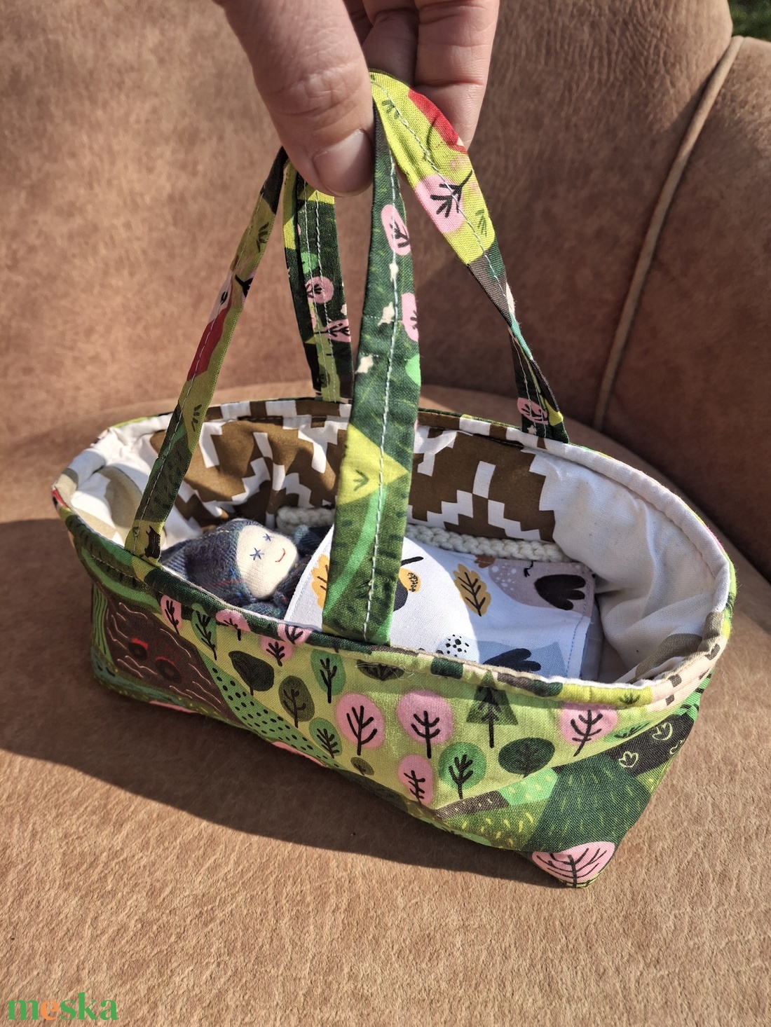 Marokbaba mózeskosárban [1] - játék & sport - baba & babaház - játékbaba, babakellék - Meska.hu