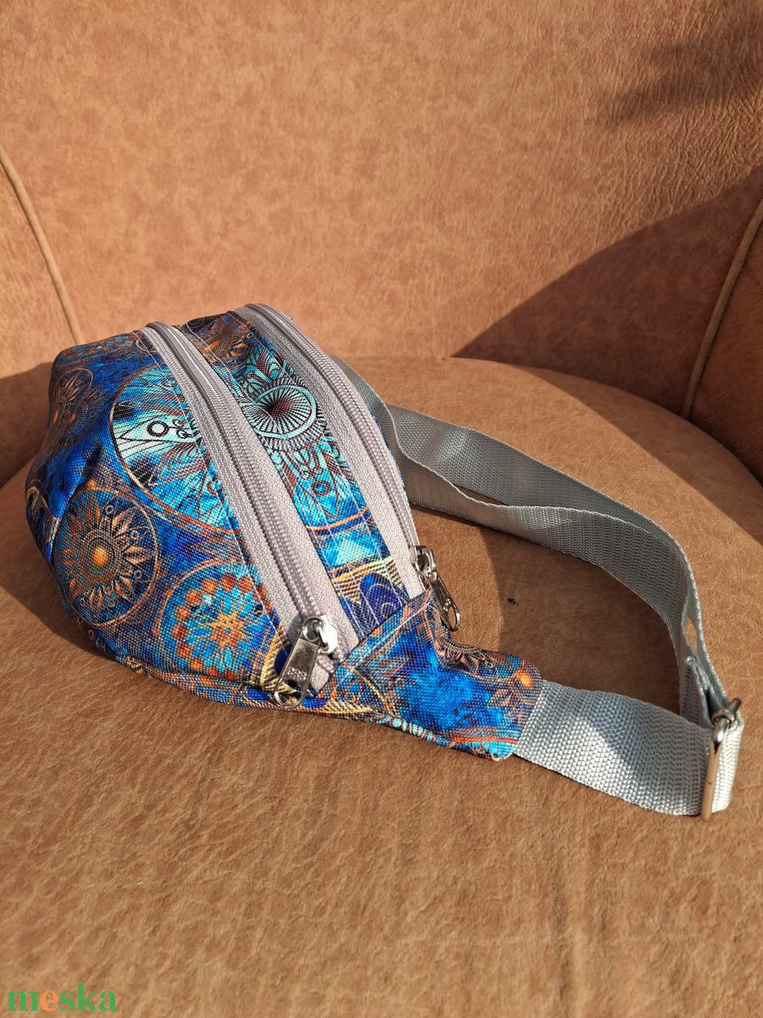 Övtáska plusz zsebbel kék  - táska & tok - övtáska - Meska.hu