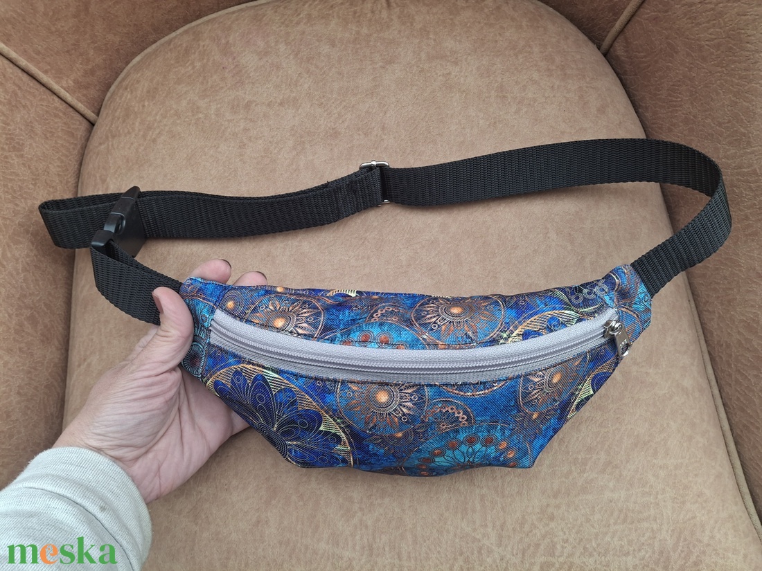 Övtáska egyterű kék arany - táska & tok - övtáska - Meska.hu