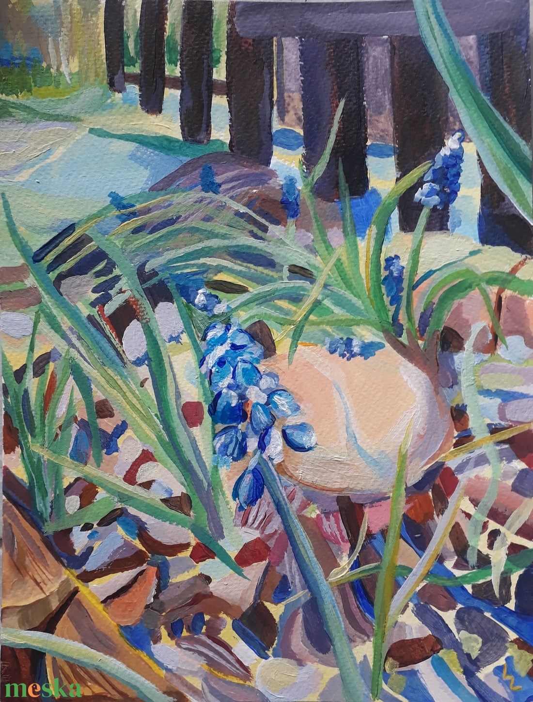 Virágoskert - akril festmény - művészet - festmény - akril - Meska.hu