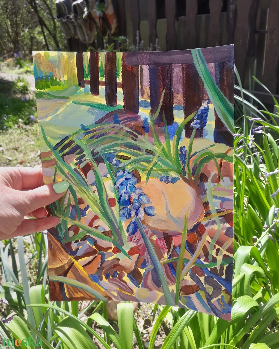 Virágoskert - akril festmény - művészet - festmény - akril - Meska.hu