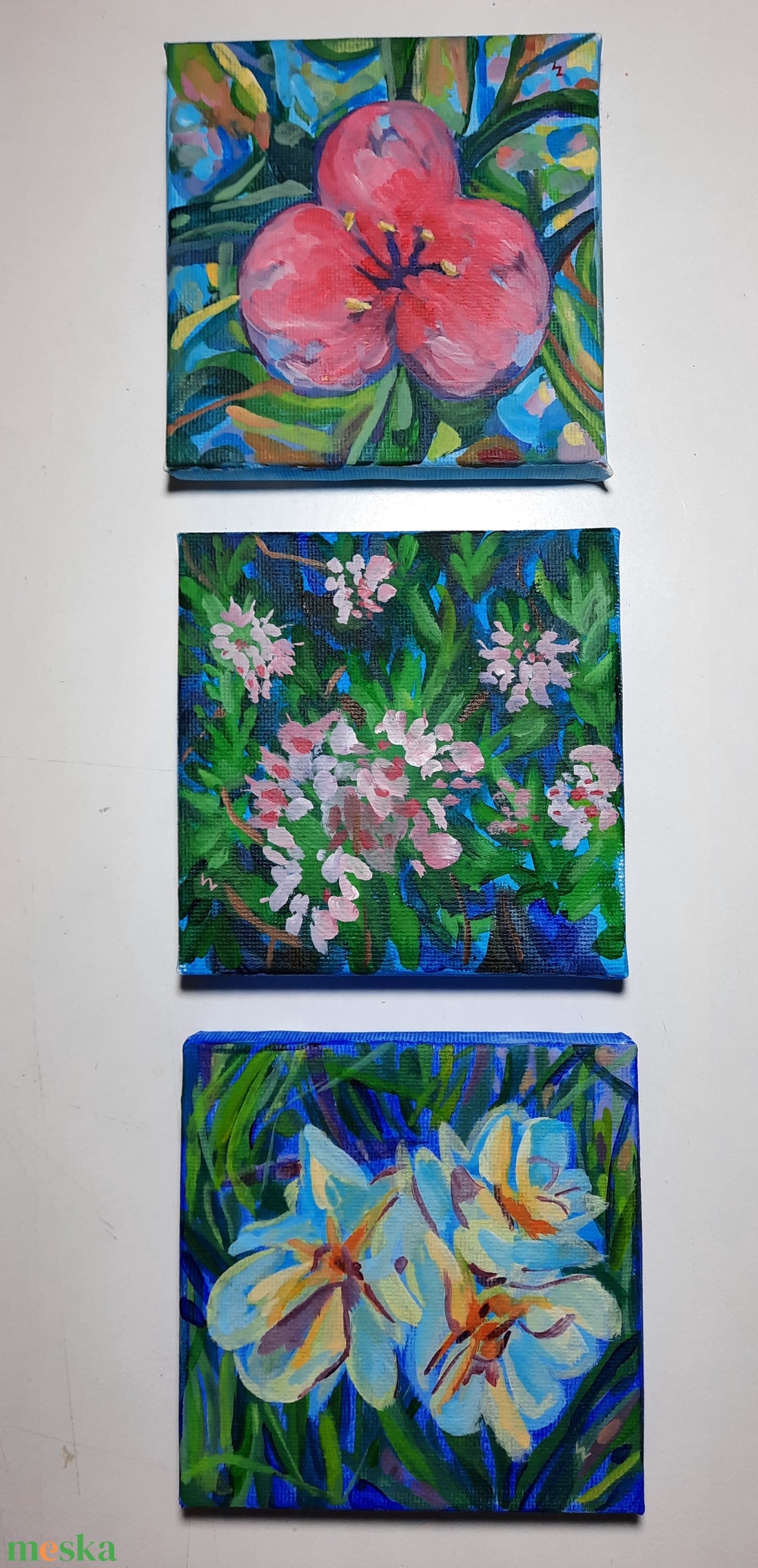 Kertünk virágai - akril festmény sorozat - művészet - festmény - akril - Meska.hu