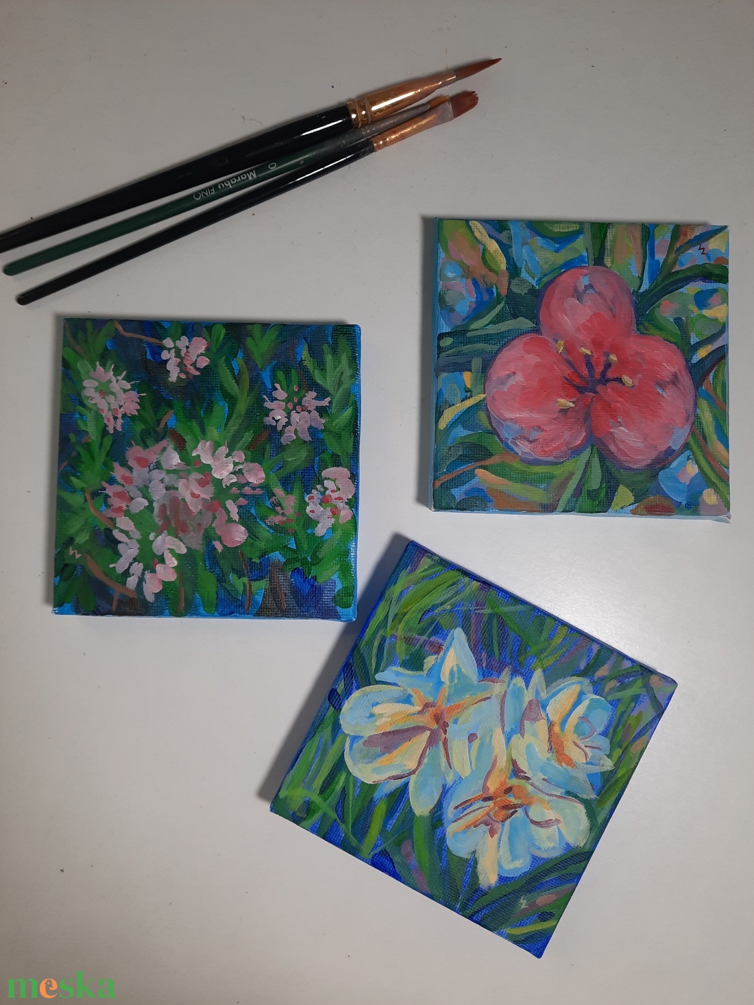 Kertünk virágai - akril festmény sorozat - művészet - festmény - akril - Meska.hu