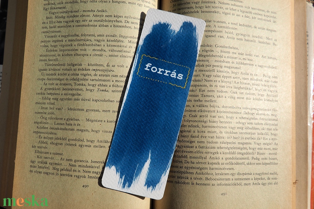 Útjelző � forrás cianotípia könyvjelző (5x15 cm) - könyv & zene - könyvjelző - Meska.hu
