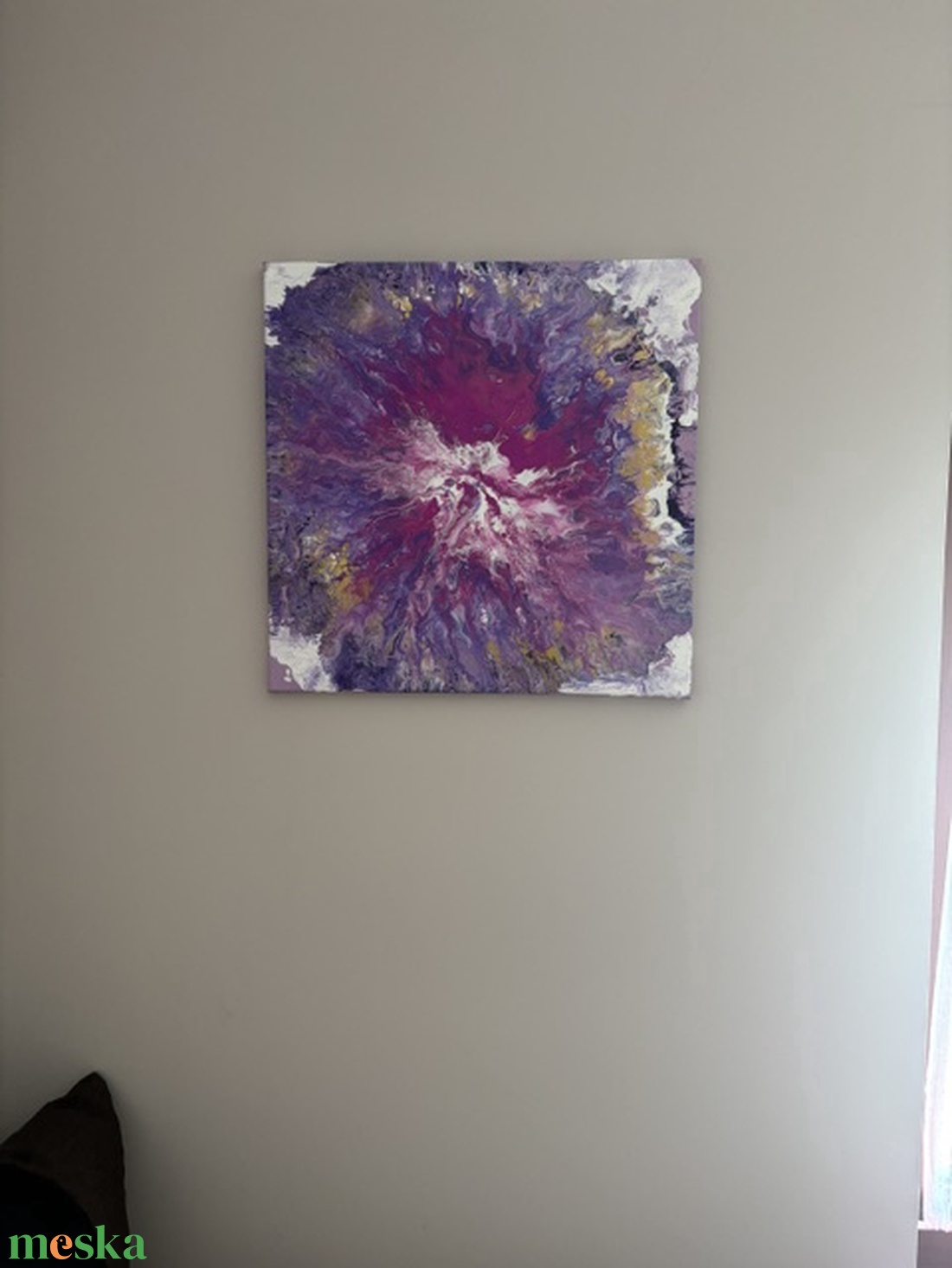 Kozmikus Robbanás absztrakt fluid art kép � Egyedi, kézzel festett akril falikép arany pigmentekkel (50x50 cm) - művészet - festmény - festmény vegyes technika - Meska.hu