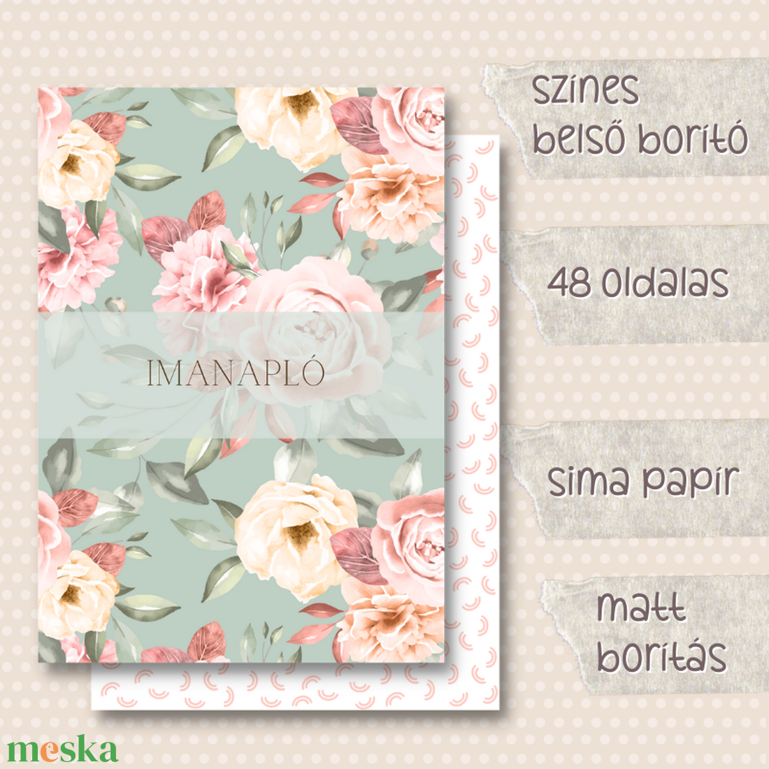 Imanapló - otthon & életmód - papír, írószer - jegyzetfüzet & napló - Meska.hu