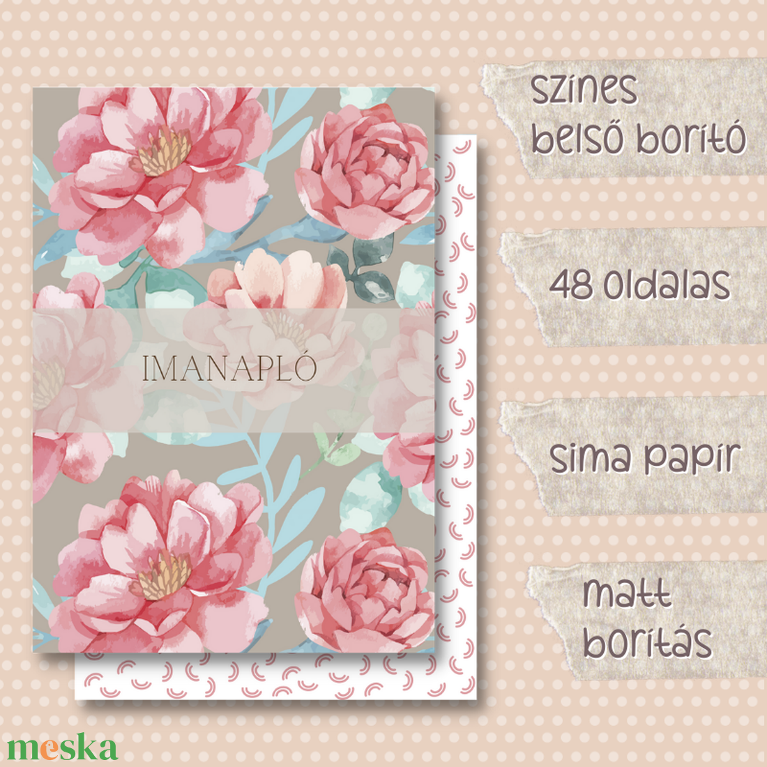 Imanapló - otthon & életmód - papír, írószer - jegyzetfüzet & napló - Meska.hu