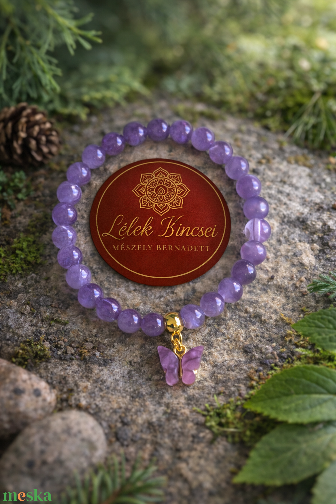 Ametiszt  - ékszer - karkötő - ásványkarkötő - Meska.hu