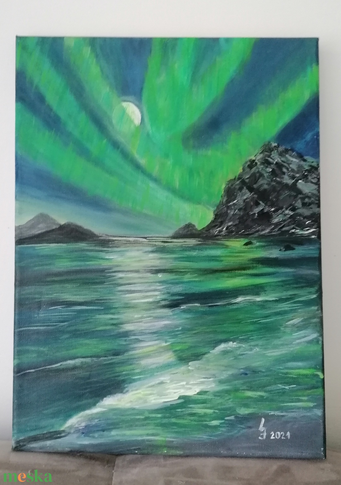 Aurora Borealis - művészet - festmény - akril - Meska.hu Aurora Borealis - művészet - festmény - akril - Meska.hu