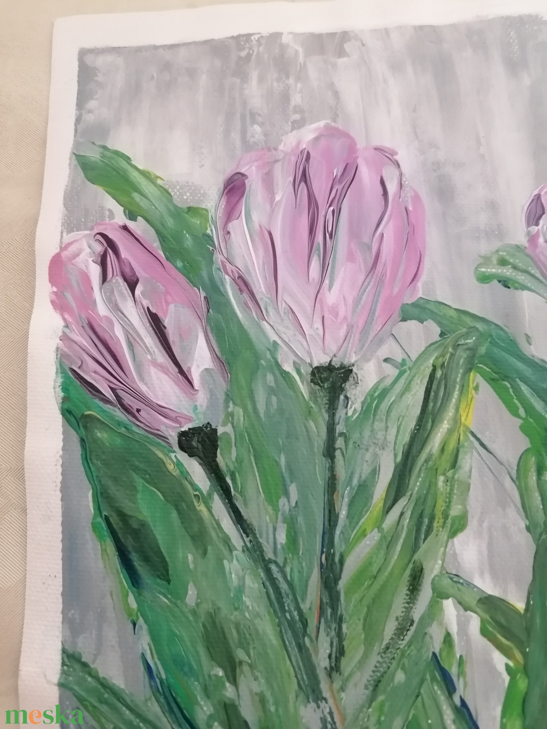 Lila tulipánok - művészet - festmény - akril - Meska.hu Lila tulipánok - művészet - festmény - akril - Meska.hu