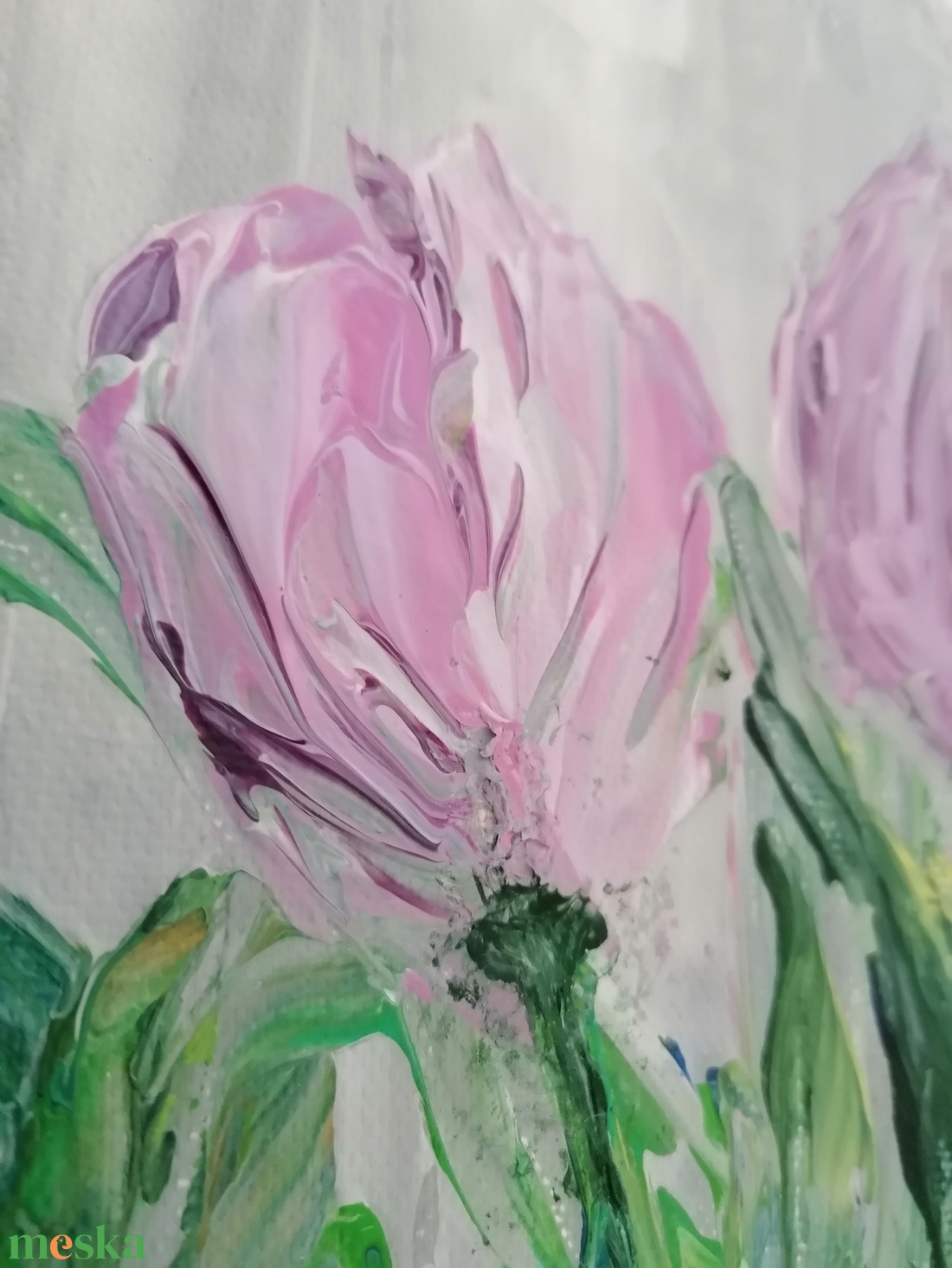 Lila tulipánok - művészet - festmény - akril - Meska.hu Lila tulipánok - művészet - festmény - akril - Meska.hu