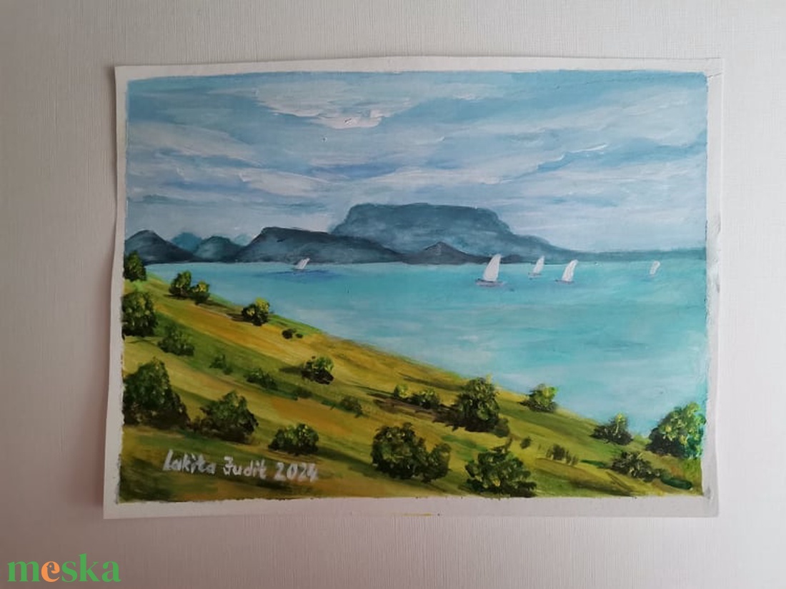 Balatoni tájkép I.  - művészet - festmény - akril - Meska.hu