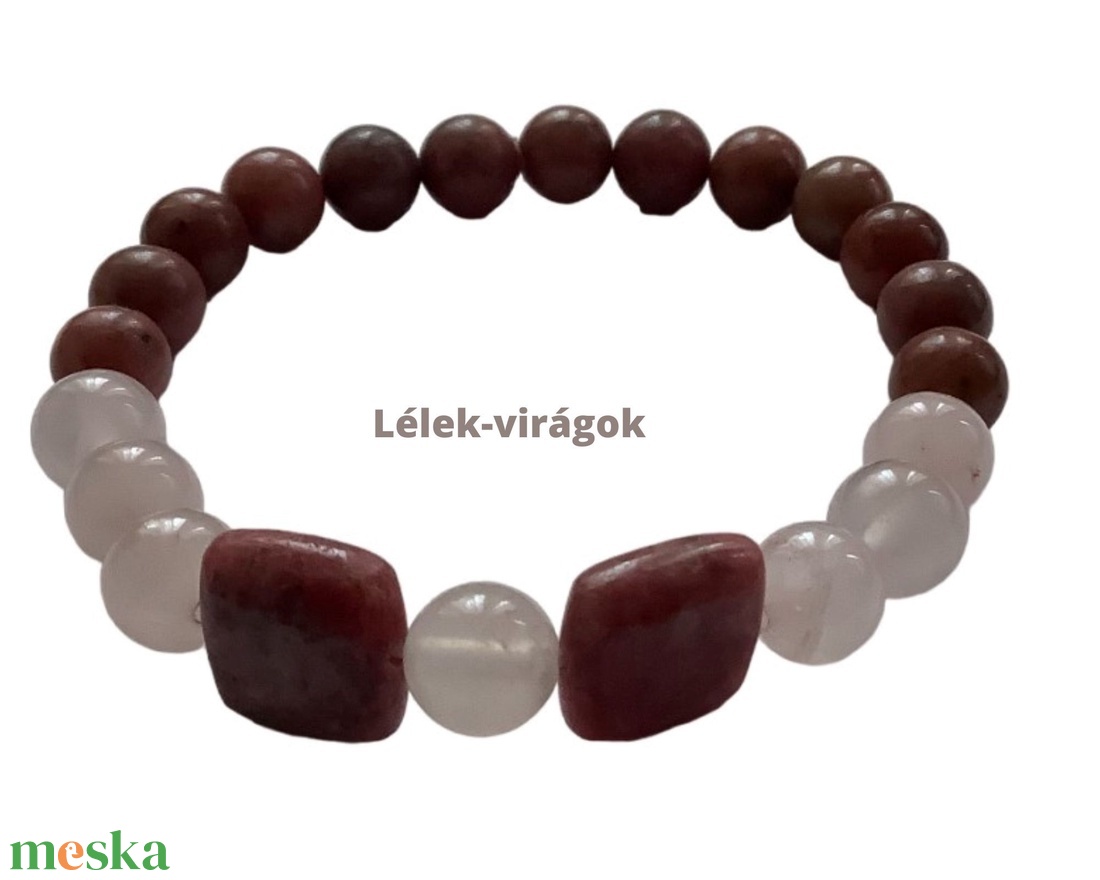Rózsakvarc és rodonit ásvány karkötő - ékszer - karkötő - gyöngyös karkötő - Meska.hu Rózsakvarc és rodonit ásvány karkötő - ékszer - karkötő - gyöngyös karkötő - Meska.hu