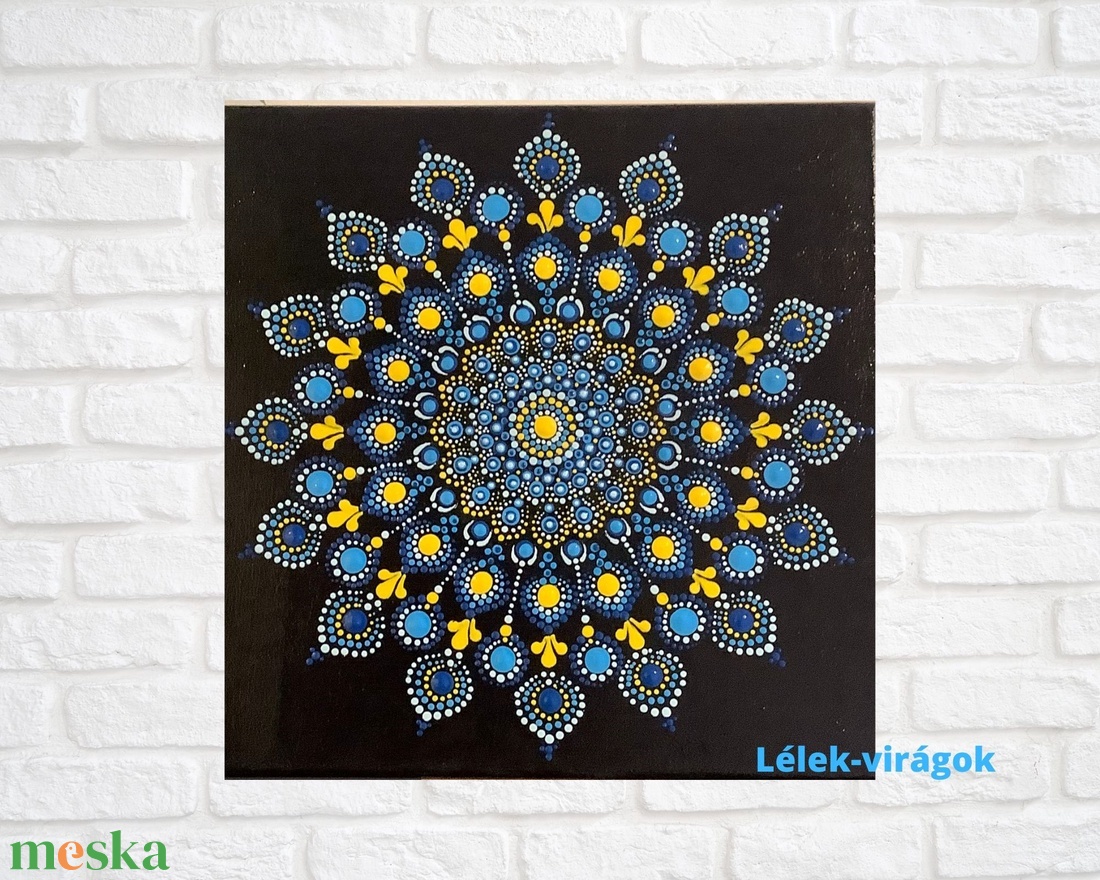 Kék és sárga mandala - otthon & életmód - dekoráció - spiritualitás - mandala - Meska.hu