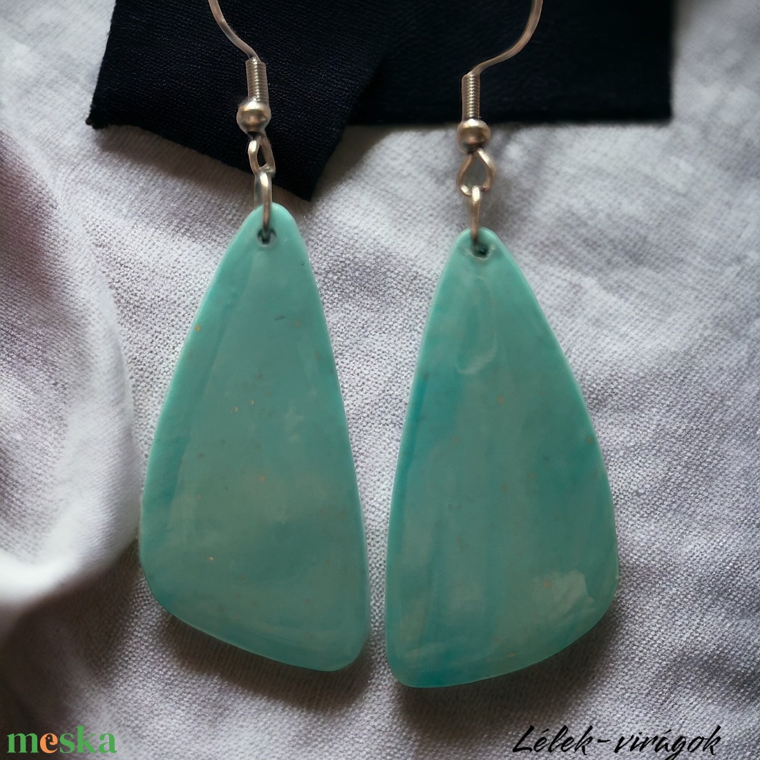 Türkiz színű polymer clay fülbevaló - ékszer - fülbevaló - lógó fülbevaló - Meska.hu Türkiz színű polymer clay fülbevaló - ékszer - fülbevaló - lógó fülbevaló - Meska.hu