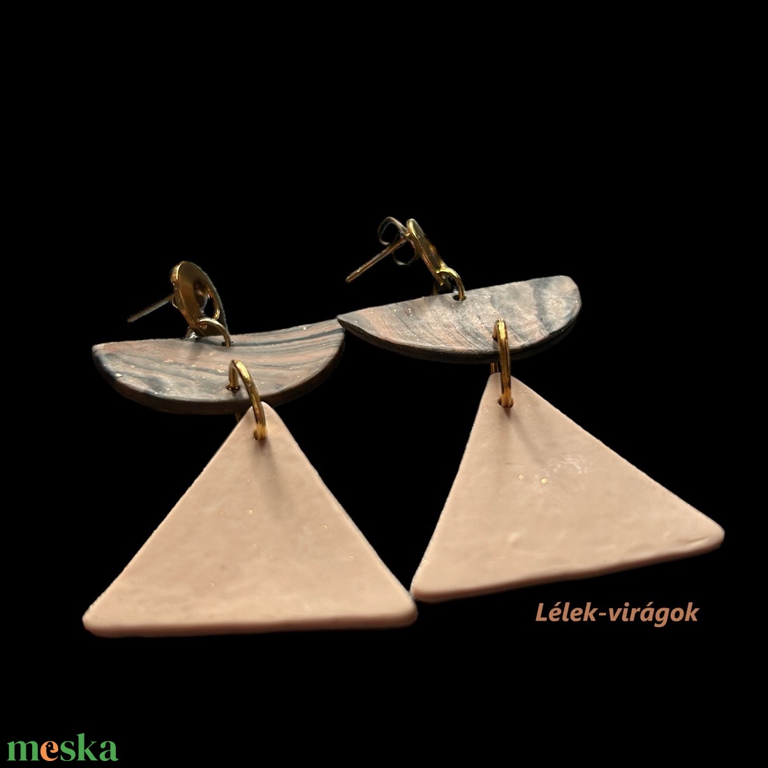 Barna és bézs színű polymer clay fülbevaló - ékszer - fülbevaló - lógó fülbevaló - Meska.hu Barna és bézs színű polymer clay fülbevaló - ékszer - fülbevaló - lógó fülbevaló - Meska.hu